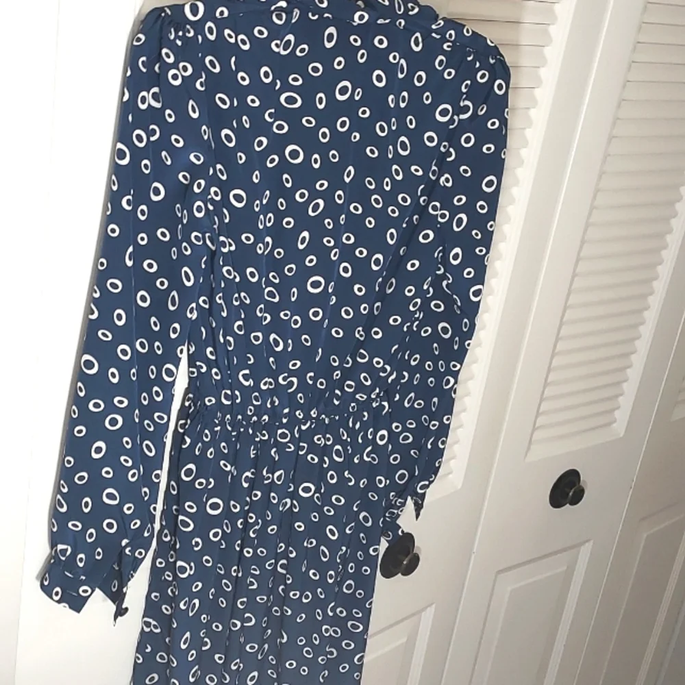 Rouje Look Liz Claiborne Blue and White Casual Button Front Dress 8p 38 - Picture 9 of 9